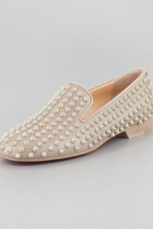 Christian Louboutin Rolling Spikes Red Sole Smoking Slipper - Lyst
