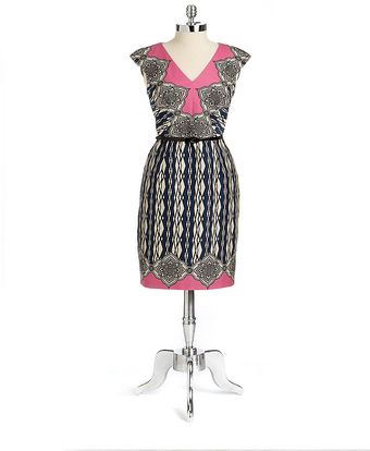 David Meister Sleeveless Printed Dress - Lyst