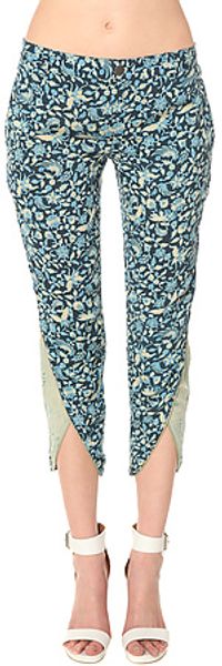 Free People The Printed Dolphin Hem Pant - Lyst