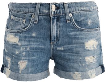 Rag & Bone Tattered Boyfriend Shorts - Lyst