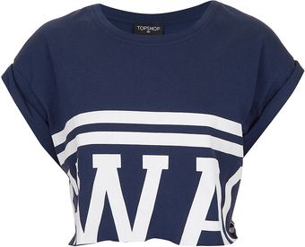 Topshop Swag Crop Tee - Lyst