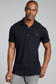 Bottega Veneta Midnight Blue Cotton Pique Collar Polo Shirt - Lyst