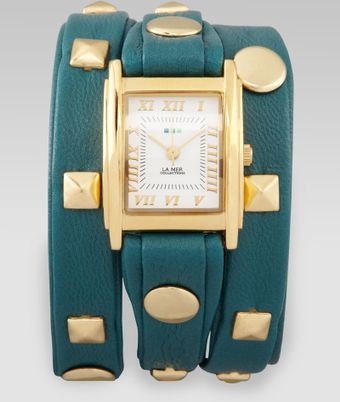 La Mer Collections Studded Wrap Rectangle Watch - Lyst