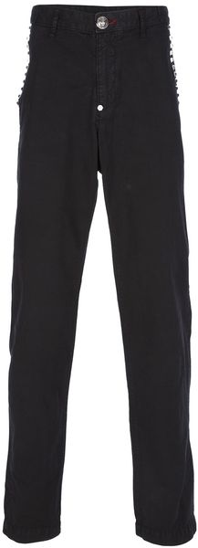 Philipp Plein Studded Straight Leg Trouser - Lyst