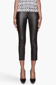 Pierre Balmain Black Buffed Leather Leggings - Lyst