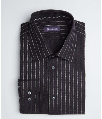 Robert Graham Black Stripe Cotton Matt Spread Collar Shirt - Lyst