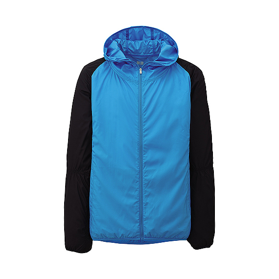 Uniqlo Men Light Zip Up Parka Colour Block in Blue for Men | Lyst