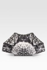 Alexander McQueen Demanta Satin Dandelion Clutch