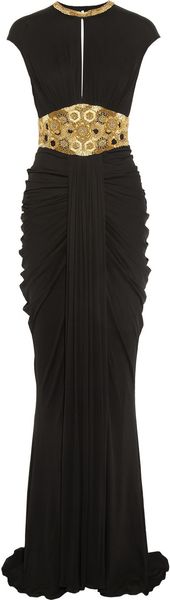 Alexander McQueen Embellished Stretch-Jersey Gown - Lyst