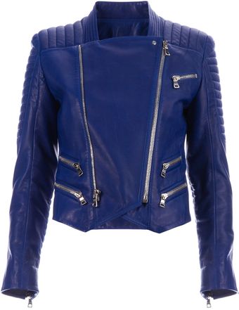 Balmain Lambskin Biker Jacket - Lyst