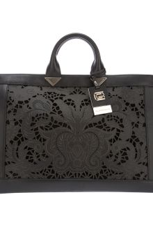 Class Roberto Cavalli Laser Cut Leather Tote - Lyst