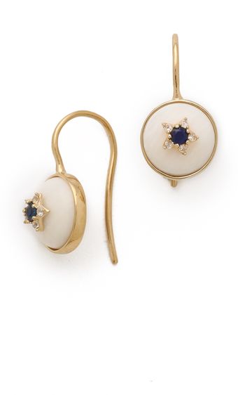 Elizabeth And James Plated Victorian Star Cabochon Earrings - Lyst
