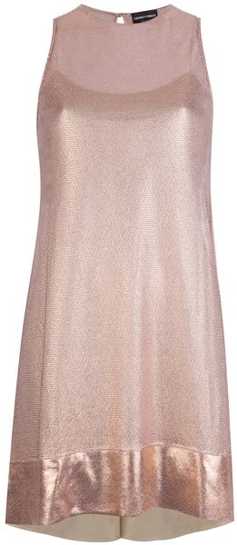 Emporio Armani Metallic Knit Shift Dress - Lyst