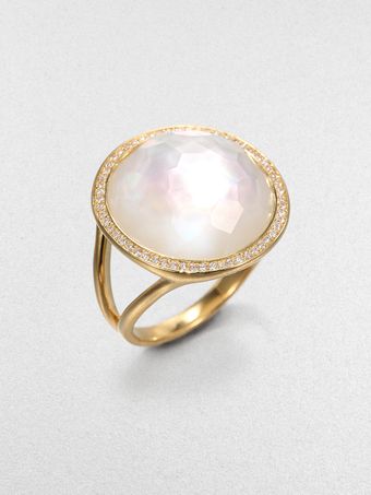 Ippolita Diamond Motherofpearl and 18k Yellow Gold Ring - Lyst