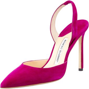 Manolo Blahnik Carolyne Suede Highheel Halter Pump Purple - Lyst