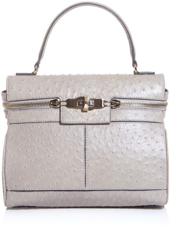 Max Mara Lana Ostrich Skin Bag - Lyst