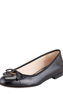 Prada Captoe Bow Ballerina Flat - Lyst