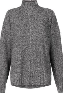 T By Alexander Wang Grey Marl Boxy Knit Jumper - Lyst