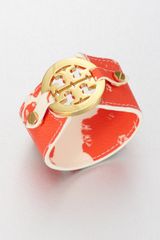 Tory Burch Logo Coated Canvas Cuff Bracelet