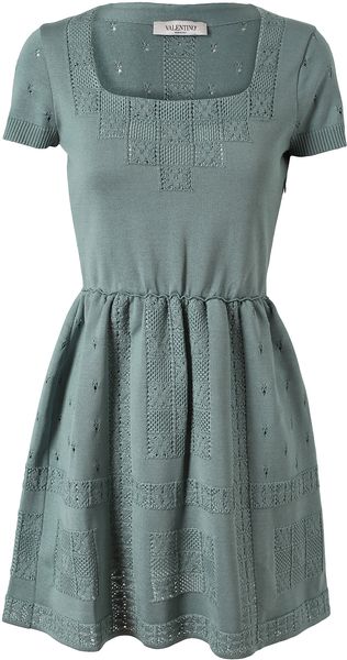 Valentino Guipure Stretch Cotton Knit Dress - Lyst