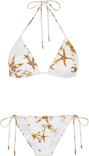 Versace Starfish-Print Triangle Bikini - Lyst