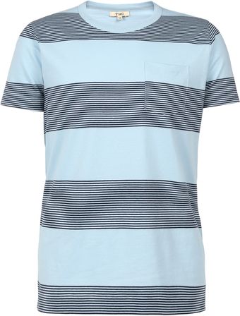 YMC Blue Stripe Pocket Tshirt - Lyst