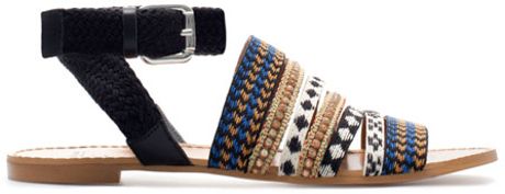 Zara Ethnic Vamp Shoe in Multicolor (black) - Lyst