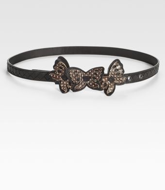 Bottega Veneta Snakeskin Butterfly Belt - Lyst