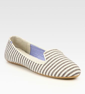 Charles Philip Shanghai Tropez Striped Canvas Smoking Slippers - Lyst