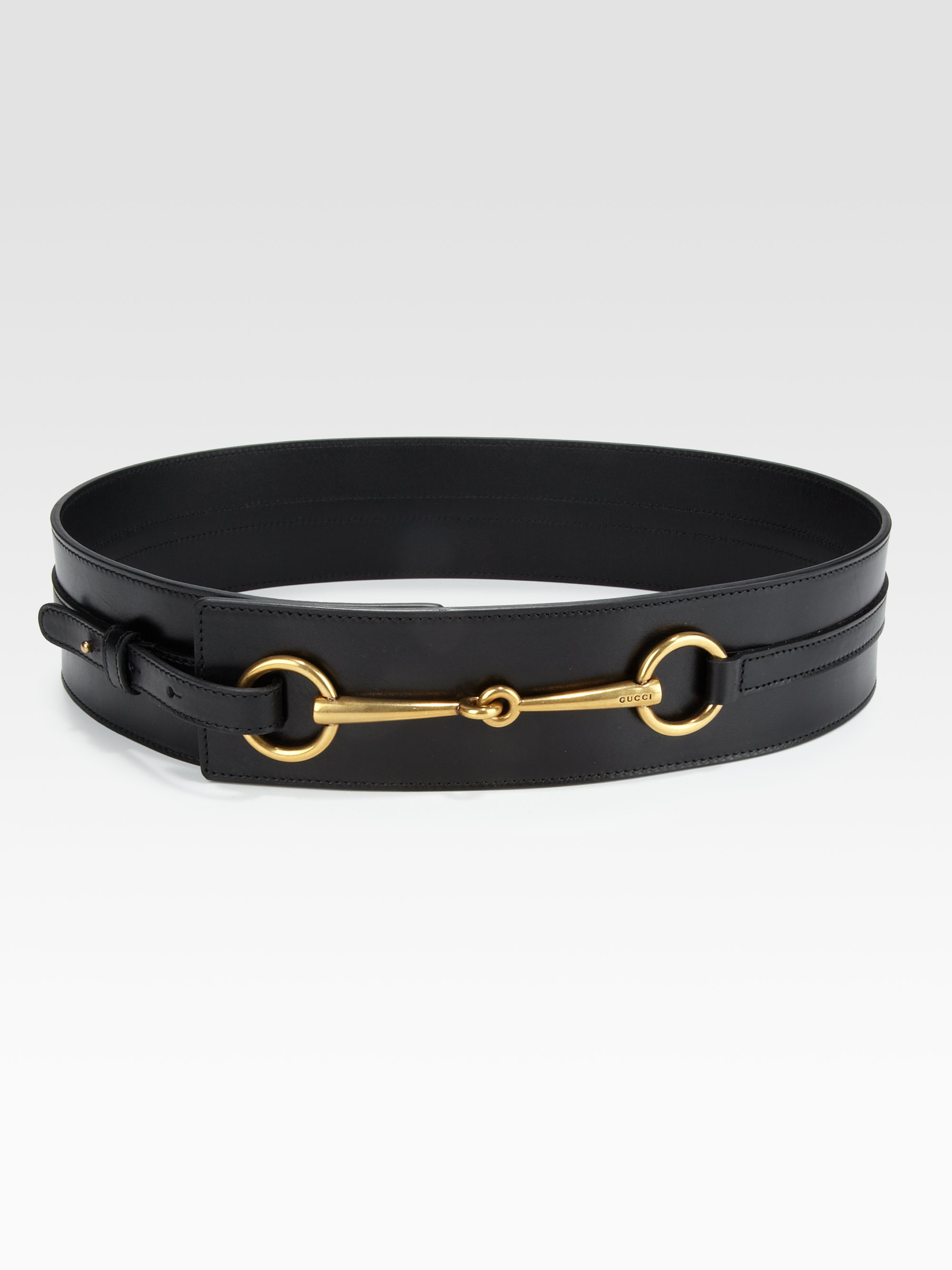 Gucci Leather Horsebit Belt in Black Lyst