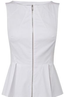 Karen Millen Cotton Peplum Top - Lyst