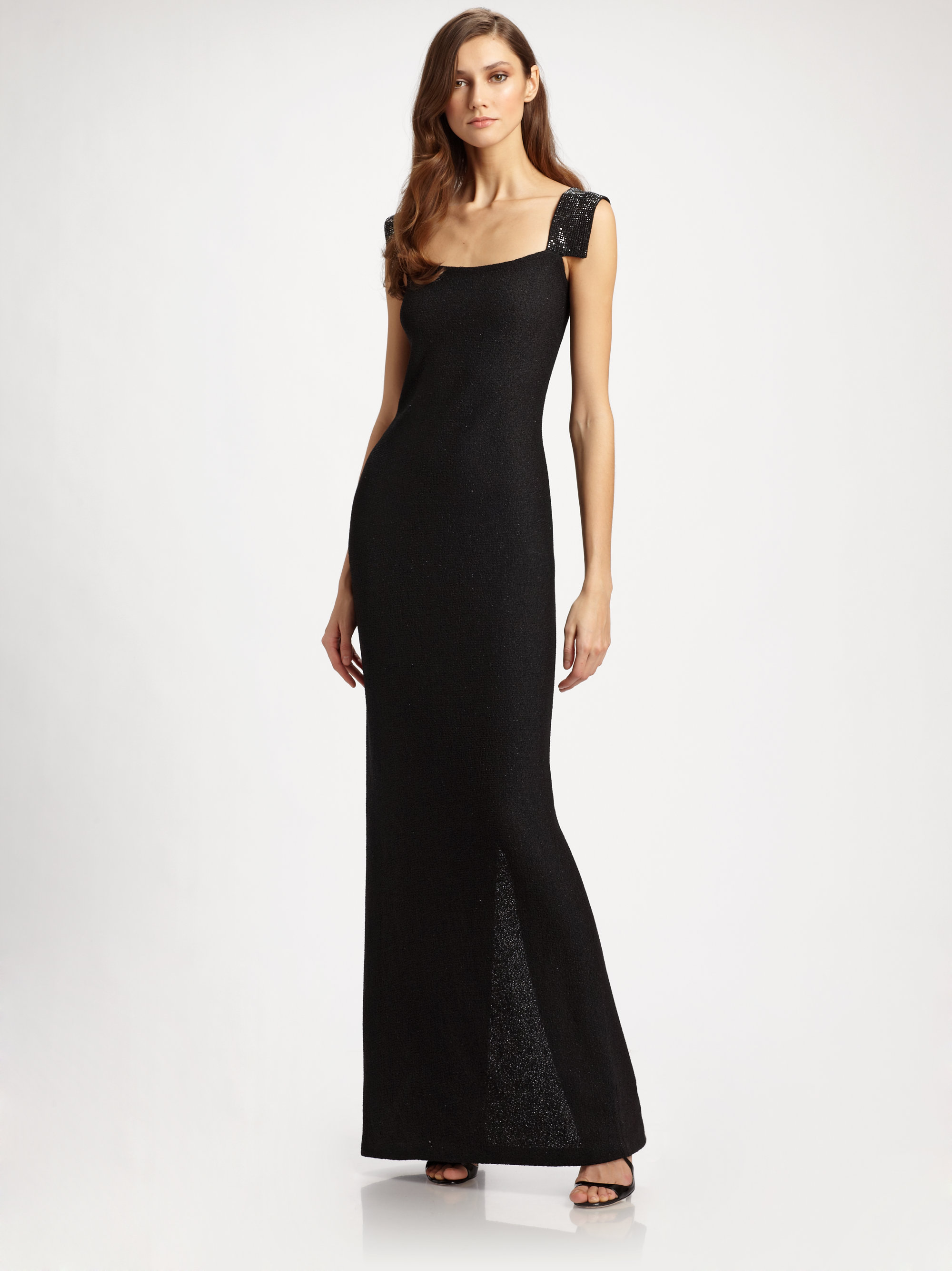 St. John Shimmer Knit Gown in Black (cvsh) Lyst