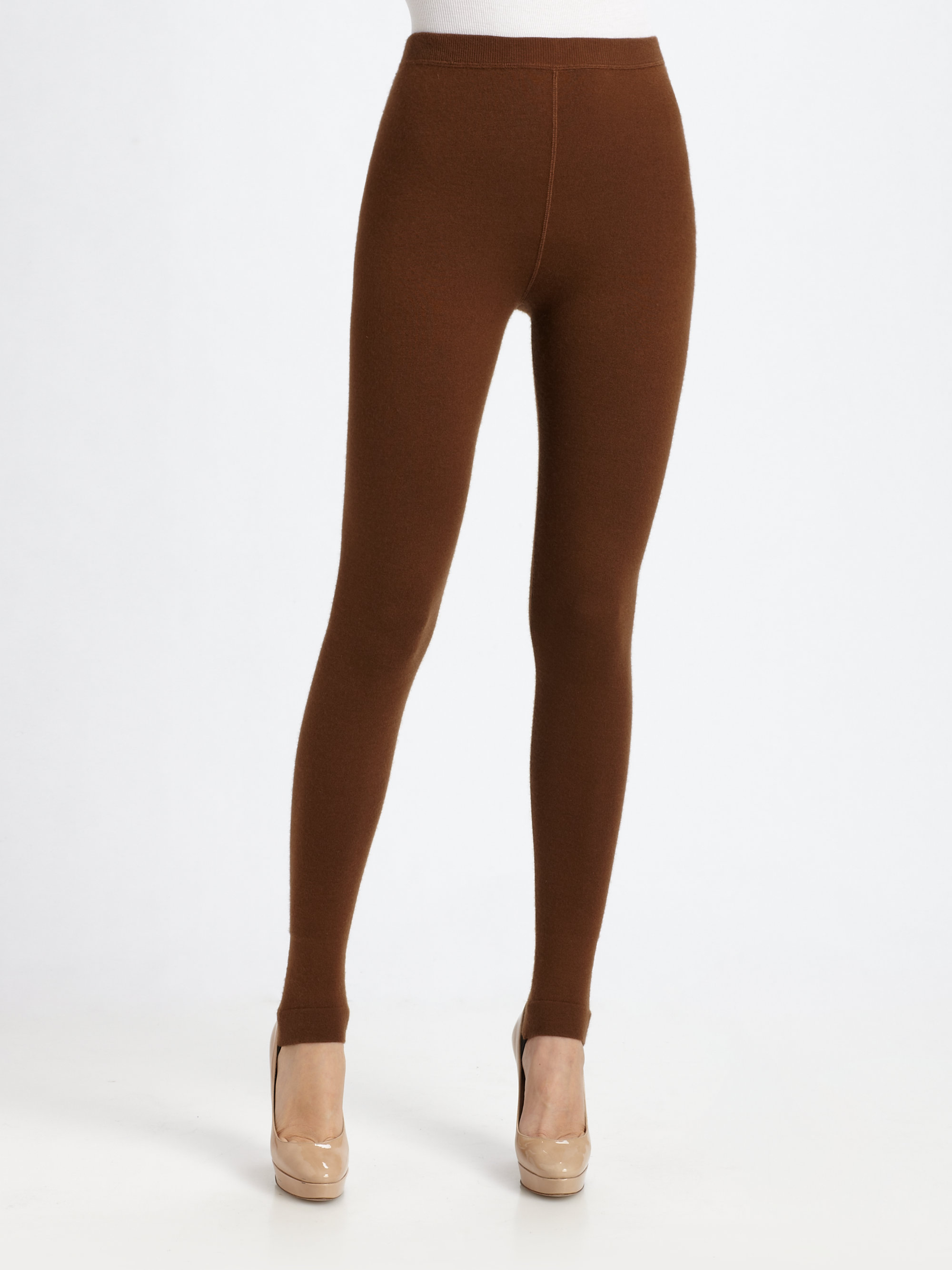 Akris Knit Leggings in Brown (felt) Lyst