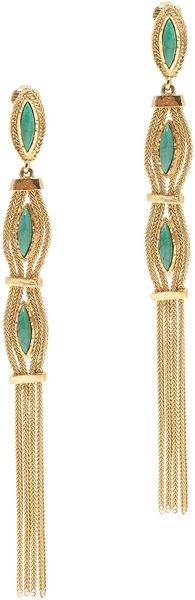 Aurelie Bidermann Chain Earrings with Turquoise - Lyst