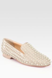 Christian Louboutin Rolling Spikes Patent Leather Smoking Slippers - Lyst