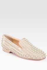 Christian Louboutin Rolling Spikes Patent Leather Smoking Slippers