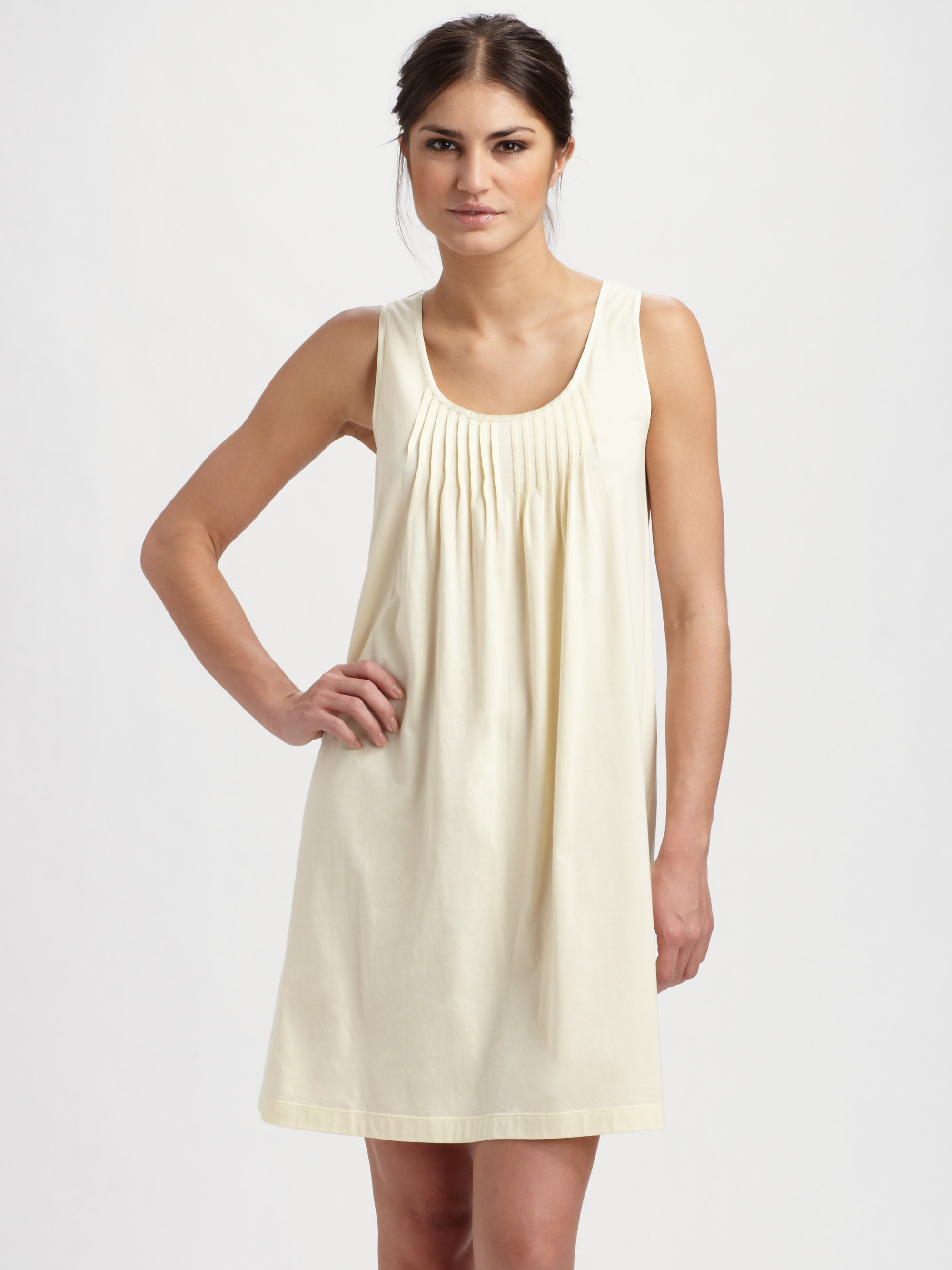 Cottonista Sleeveless Pima Cotton Chemise in Beige (sunbeam) Lyst