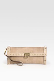 Ferragamo Afef Python Clutch - Lyst