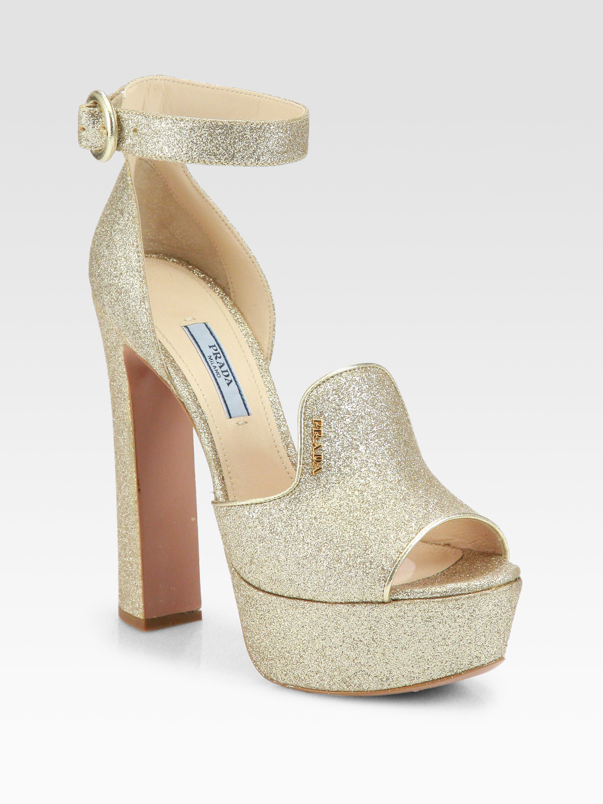 gold glitter platforms