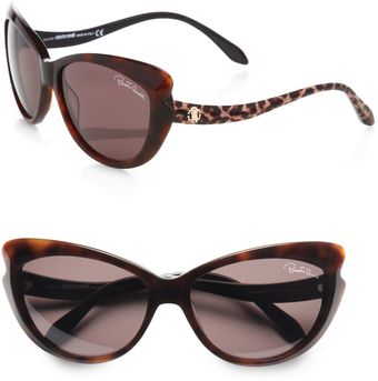 Roberto Cavalli Bandos Catseye Drop Temple Sunglasses - Lyst