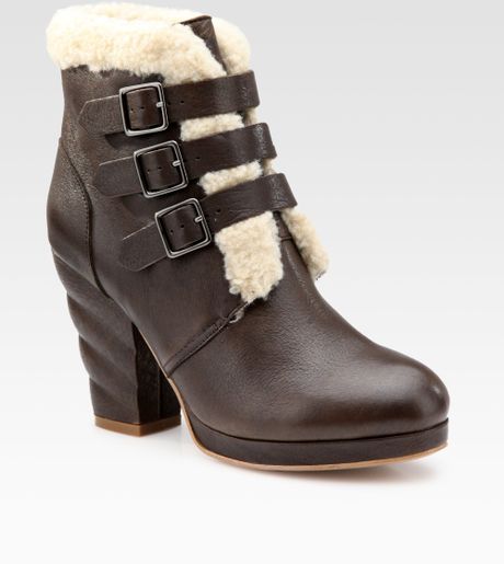 see by chloe shearling ankle boots