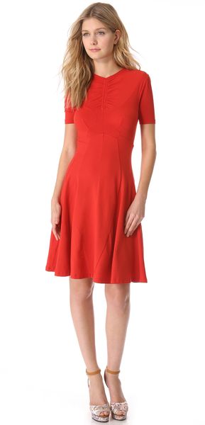 Carven Short Sleeve Jersey Dress - Lyst