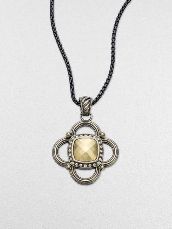 David Yurman Diamond Accented 18k Gold Sterling Silver Enhancer - Lyst