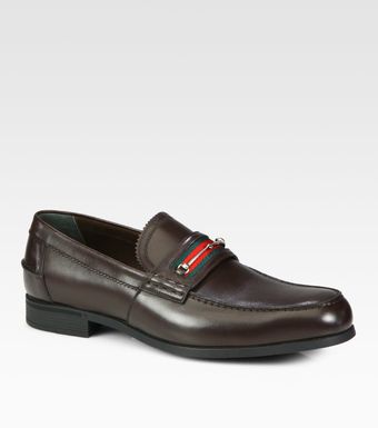 Gucci Legi Leather Moccasin - Lyst