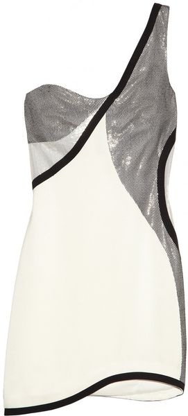Jay Ahr One-shoulder Satincrepe and Silk and Lurex-blend Dress - Lyst