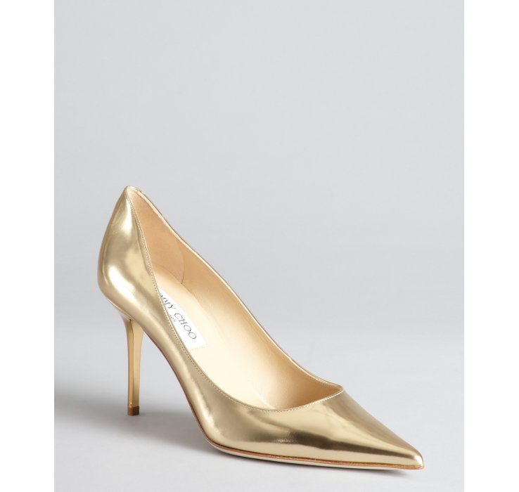 gold heels pointed