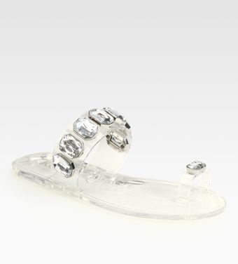 Kors By Michael Kors Malaya Rhinestoneencrusted Thong Sandals - Lyst