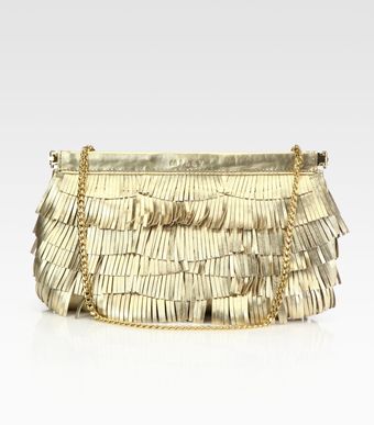 Milly Nikki Metallic Leather Fringe Convertible Clutch - Lyst