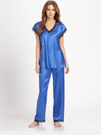 Oscar De La Renta Sleepwear Charmeuse Pajamas - Lyst