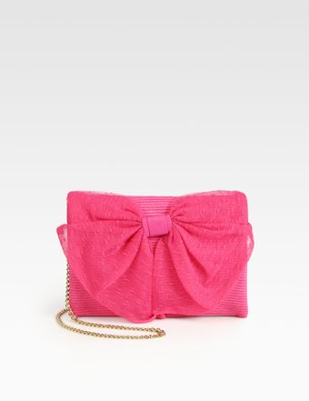 RED Valentino Bow Raffia Clutch - Lyst